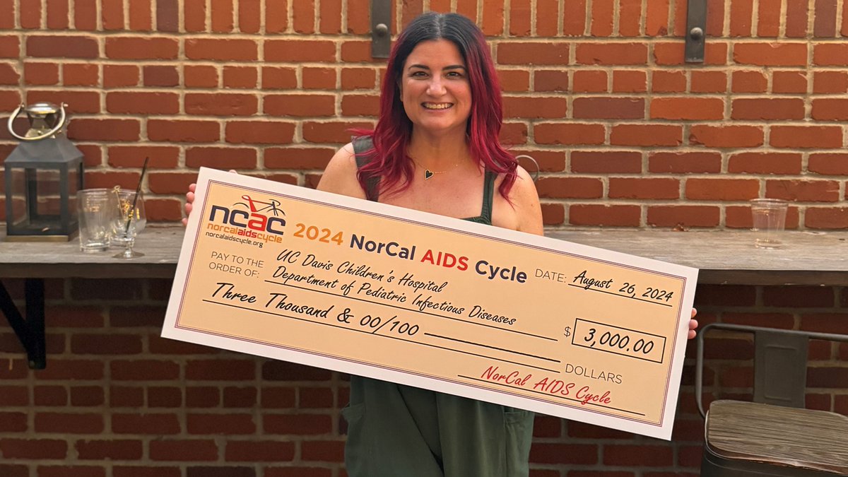 Thank you to NorCal AIDS Cycle for supporting our Pediatric Infectious Diseases patients! We are so thankful to be a beneficiary of the race. ❤️