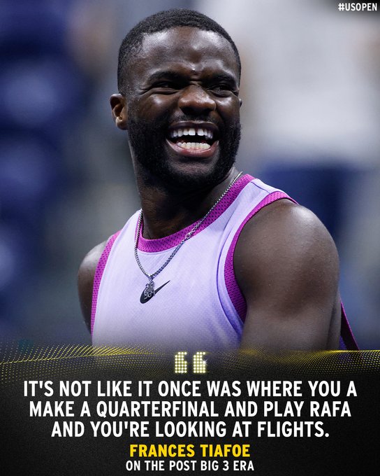 It's not like it once was where you a make a quarterfinal and play Rafa and you're looking at flights - quote from Frances Tiafoe
