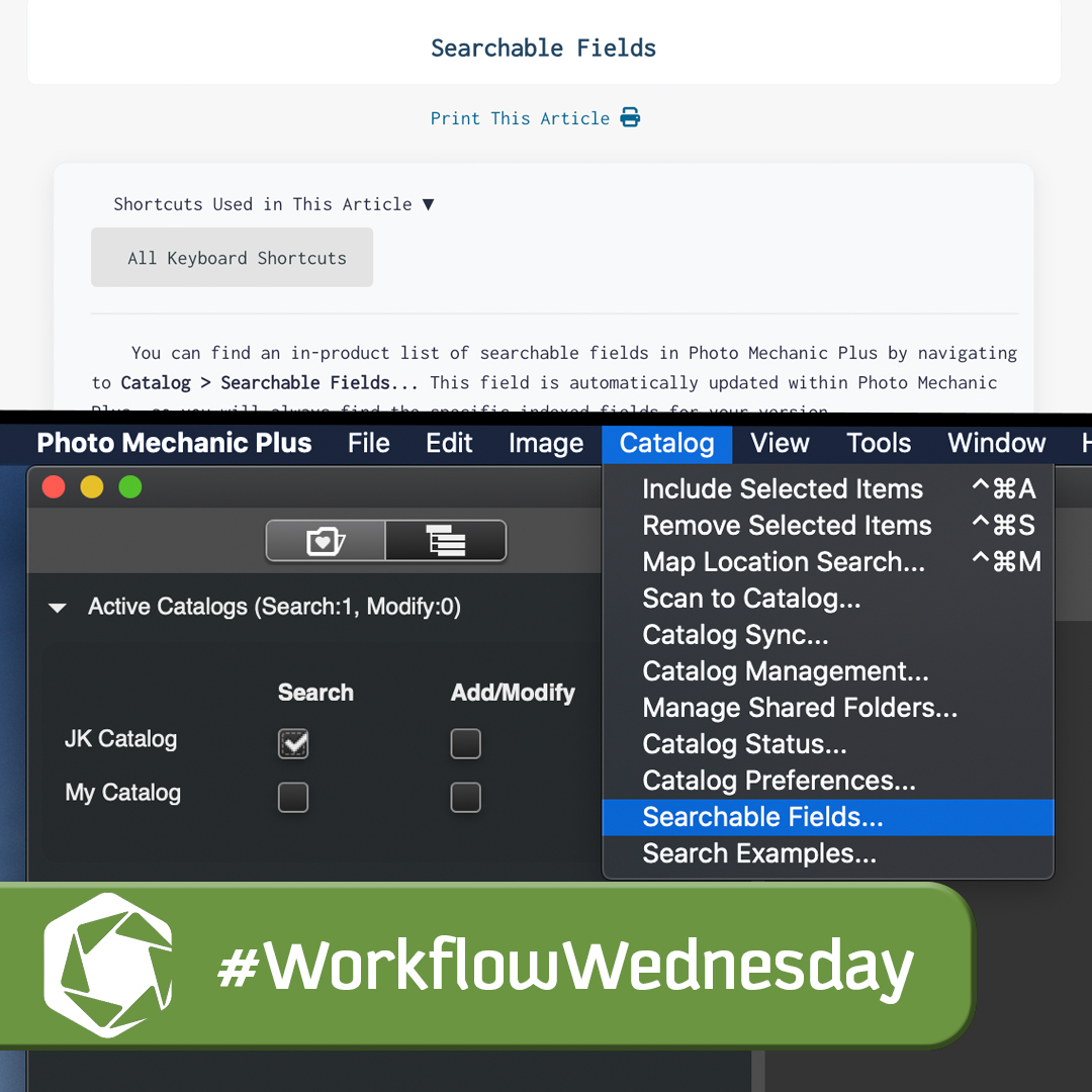 Learn about which fields are searchable in Photo Mechanic Plus. Link in bio. #WorkflowWednesday