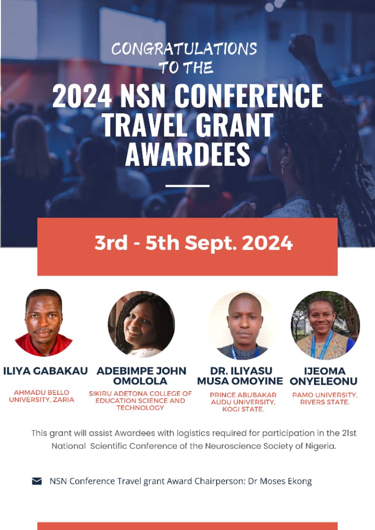 Congratulations to the travel grant awardees for the NSN 2024 Conference.