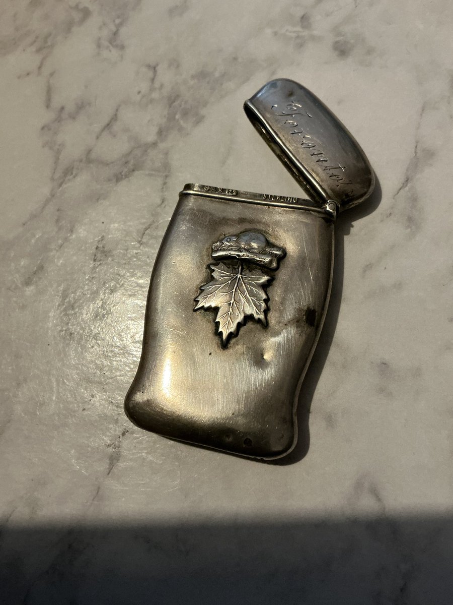 collectibulldog's tweet image. Canadian Ww1 #silver #Vesta immortal words WHAT WE HAVE WE HOLD