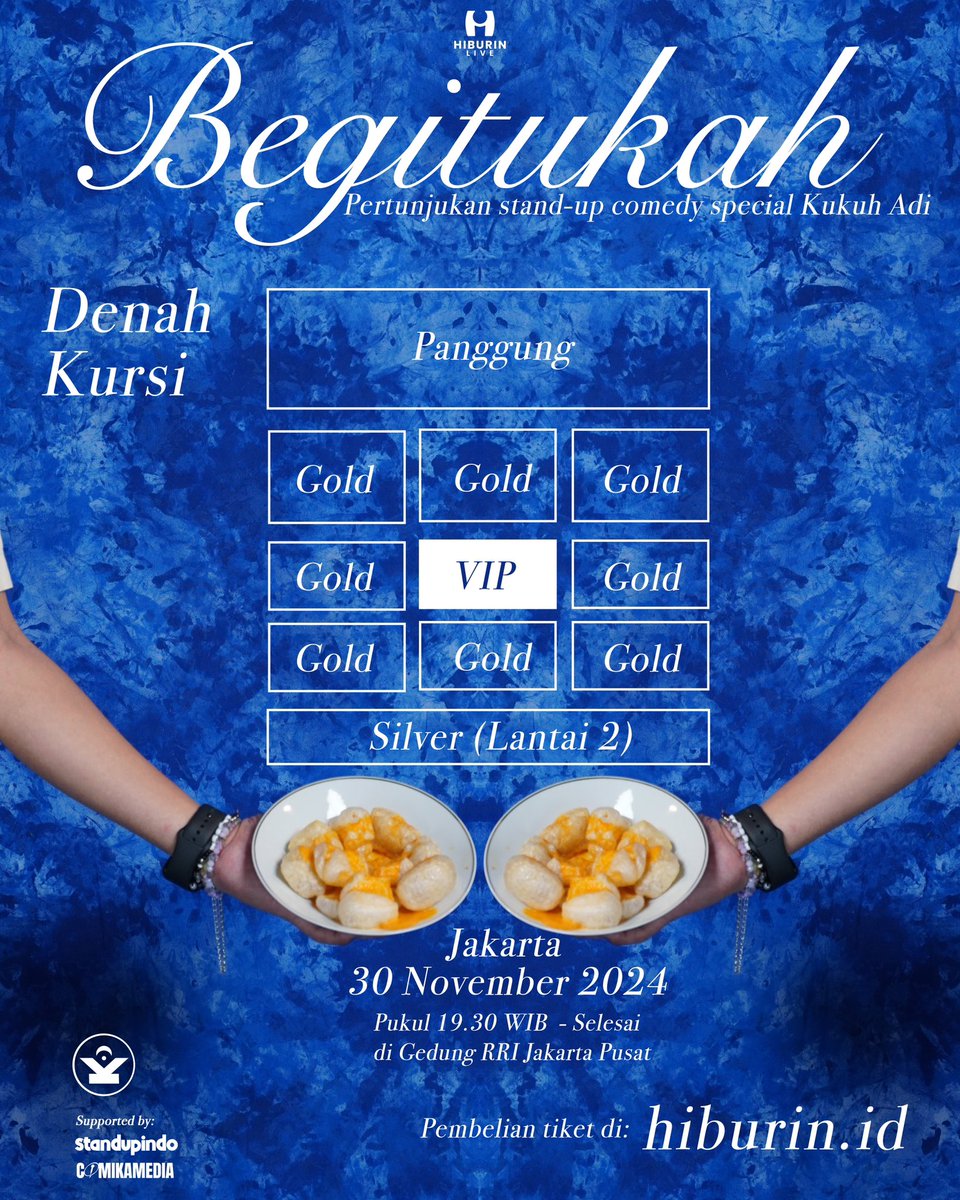 “Begitukah” sebuah stand-up comedy spesial dari saya setelah sebelumnya pernah membuat special juga di tahun 2017 dengan nama “Begituya”.

Jakarta, 30 November 2024 di gedung RRI Jakarta Pusat.

Kalo mau hadir, bisa dibeli presalenya di hiburin.id

Thank you sekali!