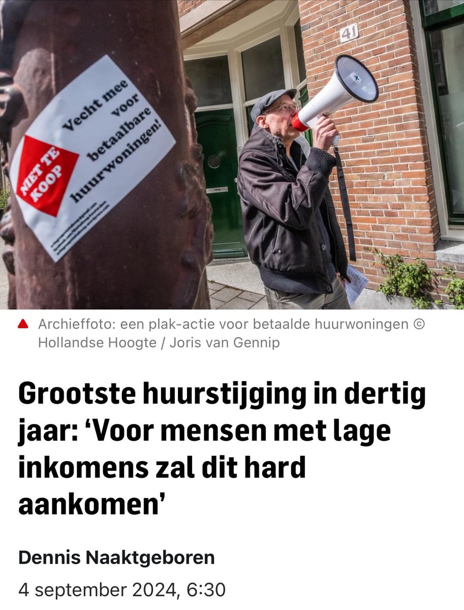 De hoogste huurstijging in 30 jaar is een feit 

PVV beloofde voor de verkiezingen 20% lagere huur

Maar weigerde na de verkiezingen net als VVD, BBB en NSC deze huurverhoging te stoppen 

Voor volgend jaar dreigt opnieuw een hoge huurverhoging 

Grijp nu in!