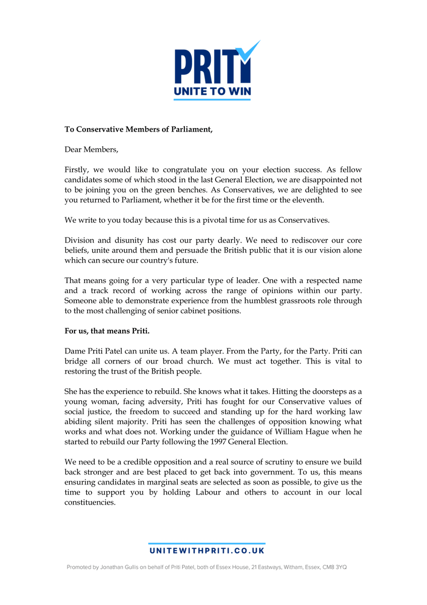 Unite To Win with Priti Patel tweet media