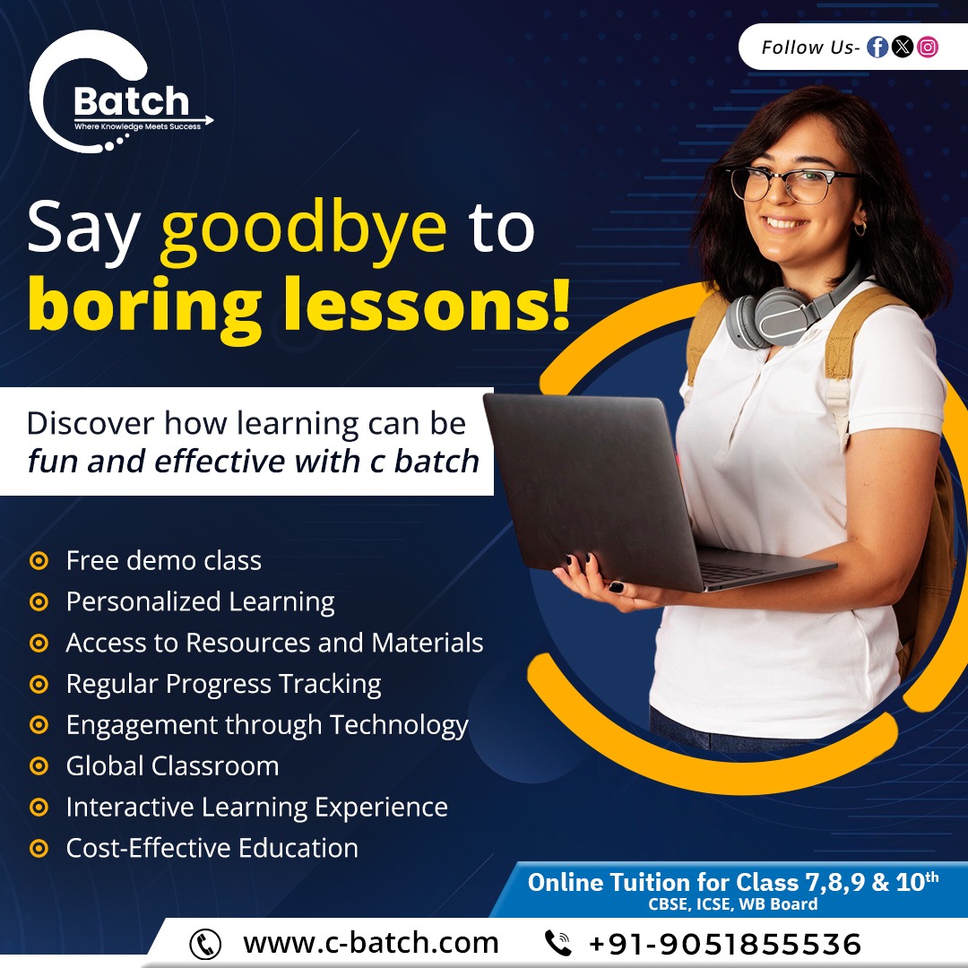 cbatchindia's tweet image. Make learning fun and effective with C Batch! 🌟
Start with a free demo and see the difference.

𝐑𝐞𝐚𝐜𝐡 𝐨𝐮𝐭 𝐧𝐨𝐰: +𝟗𝟏-𝟗𝟎𝟓𝟏𝟖𝟓𝟓𝟓𝟑𝟔

#onlinetuition #OnlineTuitionClasses #tuition #class7 #class8 #class9 #class10th #Class10maths #Allsubjects #allboards