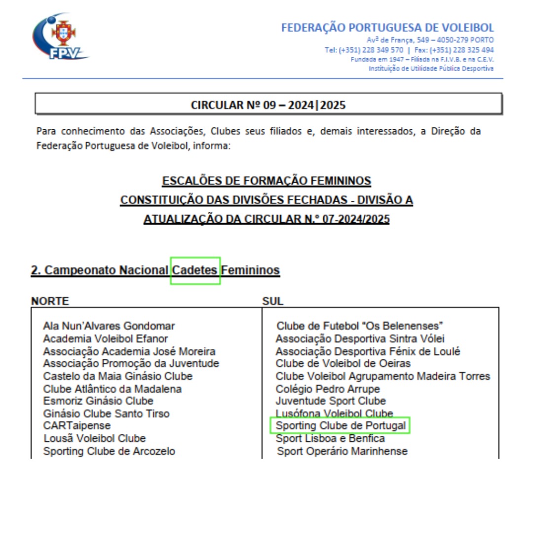 VolFemininoSCP's tweet image. Atualização da circular n.º 7 da FPV...

Ver ficheiro com a atualização das equipas, por escalão (iniciadas, cadetes, juvenis e juniores) e área geográfica, que constituem a Divisão A (Circular n.º 9 da FPV) 👇

#SportingCP
#voleibolformfemscp
#epoca2425