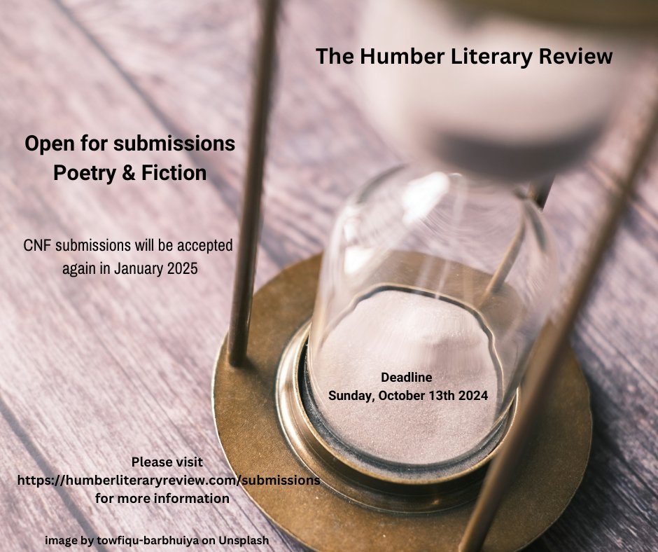 We're back and ready to read! Send us fiction and poetry and hit the pause button on CNF, please.