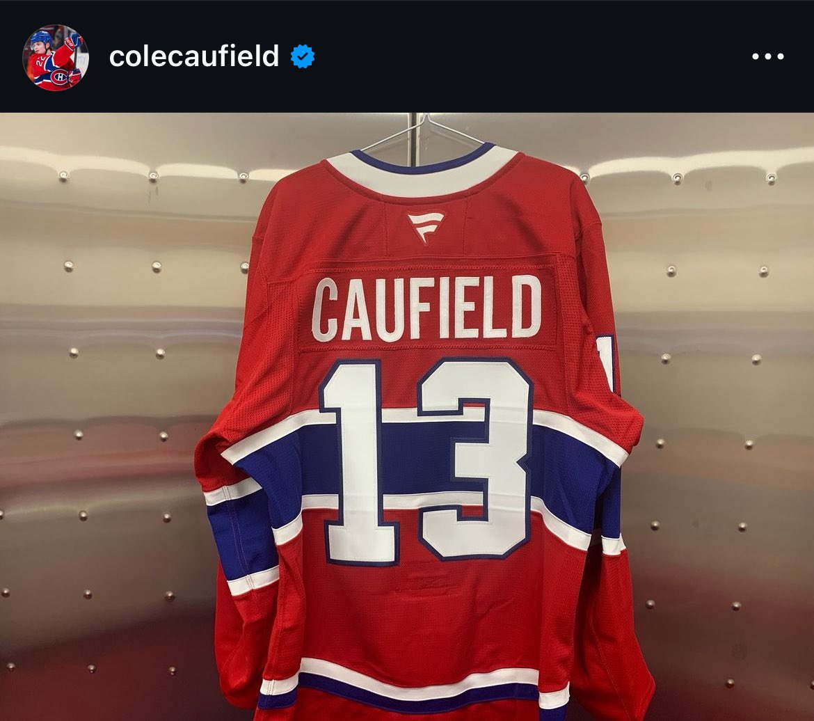 Cole Caufield just announced on Instagram that he will be switching to Jersey no. 13 in honor of Johnny Gaudreau.

“I wore 13 at a point in my career because of Johnny and now I will be wearing it again to honor him. He paved the way for smaller players and proved we had a future