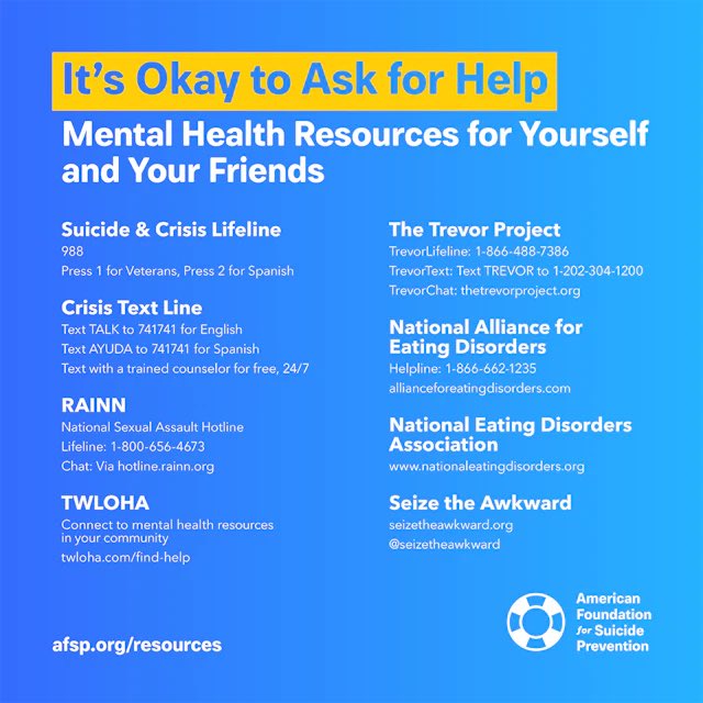 ChristianaKyles's tweet image. For Suicide Prevention Month, I want to share info. I believe that the journey to healing can begin with conversation and reaching out for support is truly brave. The last pic is of accessible mental health resources so feel free to save & share. Info comes from; @afspnational