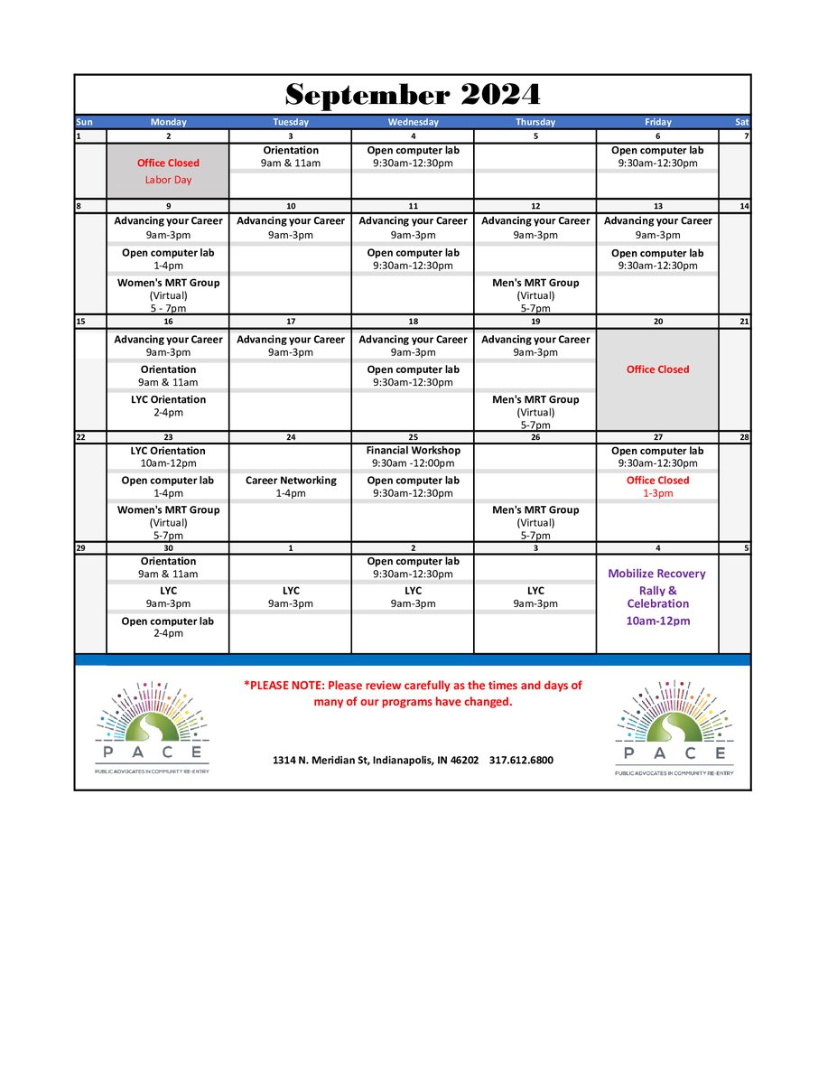 PACEINDY's tweet image. Check out PACE&apos;s calendar so you can join us for classes to advance your life!

#nowhiring #advanceyourcareer #computerlab #financialfreedom