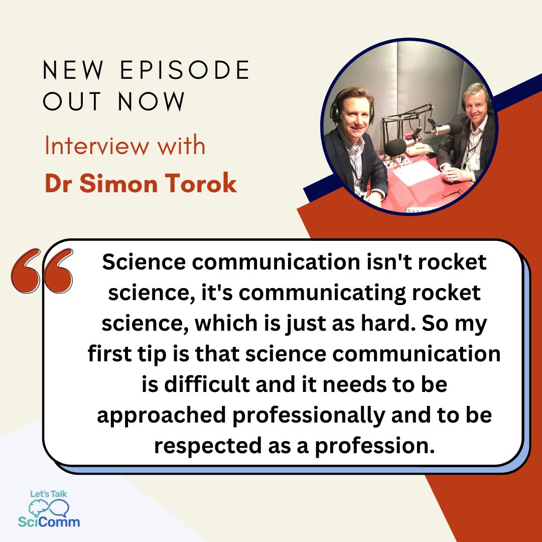 LetsTalkSciComm @letstalkscicomm.bsky.social (@letstalkscicomm) on Twitter photo #ICYMI
Last week we had a fascinating conversation with climate change communicator, author and all-round
#scicomm legend <a href="/Simon_Scientell/">Simon Torok</a>.
Is he feeling optimistic or pessimistic about the future of the planet? You'll have to listen to find out!
open.spotify.com/episode/0IpCKd… #ICYMI
Last week we had a fascinating conversation with climate change communicator, author and all-round
#scicomm legend <a href="/Simon_Scientell/">Simon Torok</a>.
Is he feeling optimistic or pessimistic about the future of the planet? You'll have to listen to find out!
open.spotify.com/episode/0IpCKd…