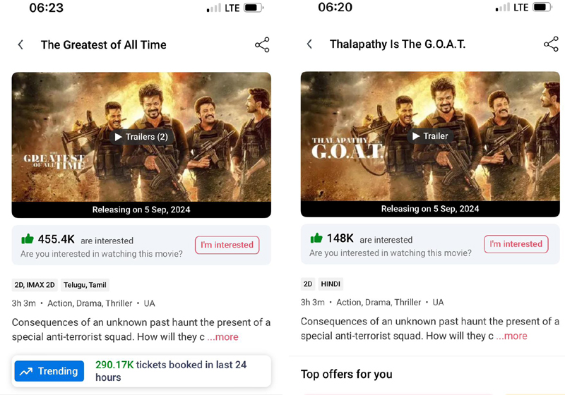 breakdmyth's tweet photo. Tkts Booked on BMS - 03.09.24(Tue)
#Stree2:91K (D20)
#KhelKhelMein:8K (D20)
#RHTD:9K(R)
#TheGreatestOfAllTime:290K(A)
#Vaazhai:9K(D12)
#SaripodhaaSanivaaram:36K(D6) https://t.co/OfYGtmZylD