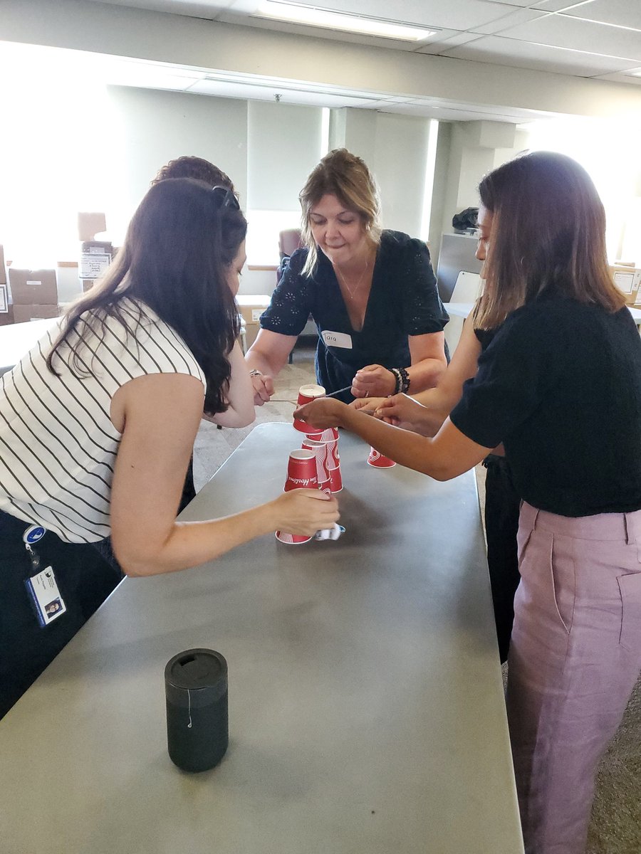 DP_math's tweet photo. ๐๐ผ Cups stacking hands-free problem-solving challenge this morning w/ Program Dept Teams: Coordinators + Consultants + Math, Literacy, and Pathway & Transitions Facilitators = AWESOME TEAM! @DPTechTeam @DP_math @DpLiteracy @DpExperiential #dptech #dpmath #dpliteracy #dpguidance https://t.co/xjb6aENDWb