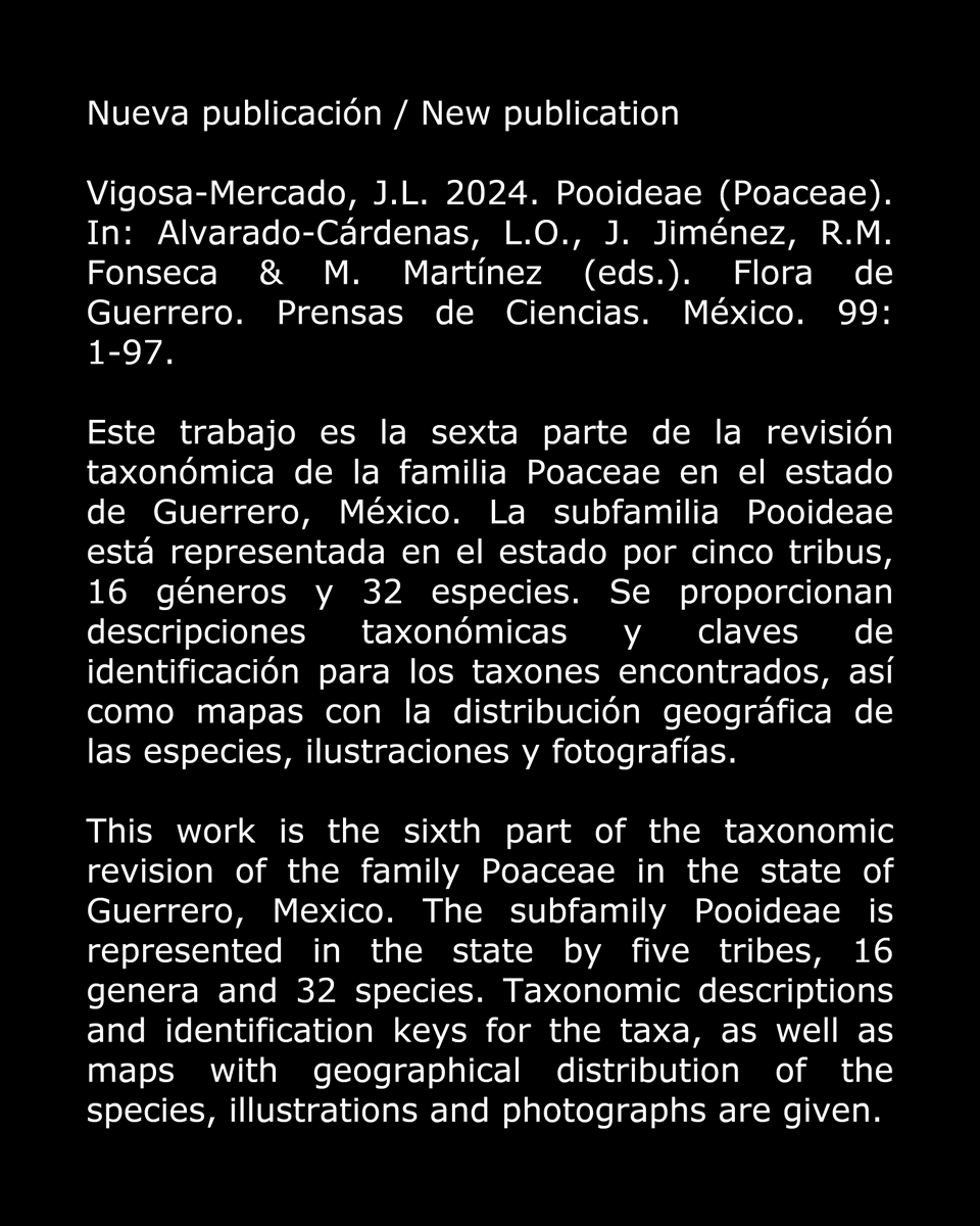 Nueva publicación. DM para el archivo. / New publication. DM for the  archive.
#botany #grasses #taxonomy #plants