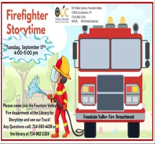 Firefighter Storytime at the Library on September 17 dlvr.it/TCnLtn
