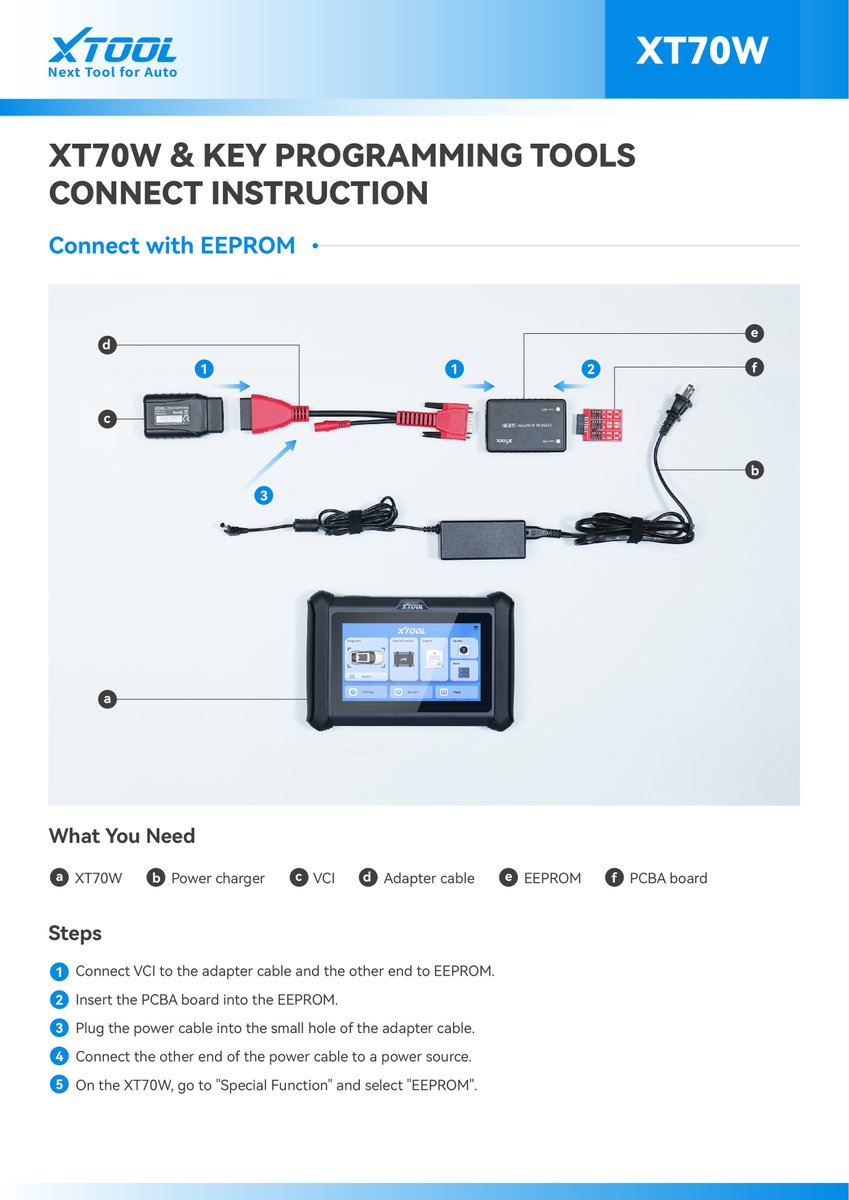 XtoolTech2010's tweet image. Uncover the secret to connecting #XT70W with locksmith tools EEPRO, KC100, and KC501! Our detailed instructions will guide you through the process step by step. Simplify your work and maximize the potential! 
#LocksmithTools #KeyProgramming #AutoTech #HowTo #Xtool