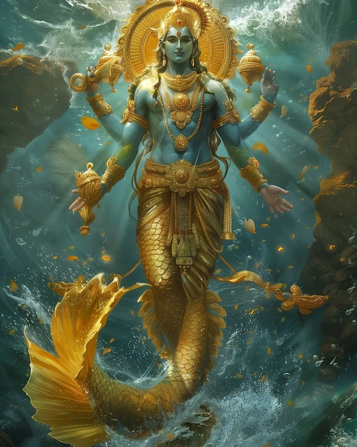 VertigoWarrior's tweet photo. 10 Avatars of Bhagwan Vishnu : "Dashavatar"

1. Matsya Avatar https://t.co/V74Pvndzs5
