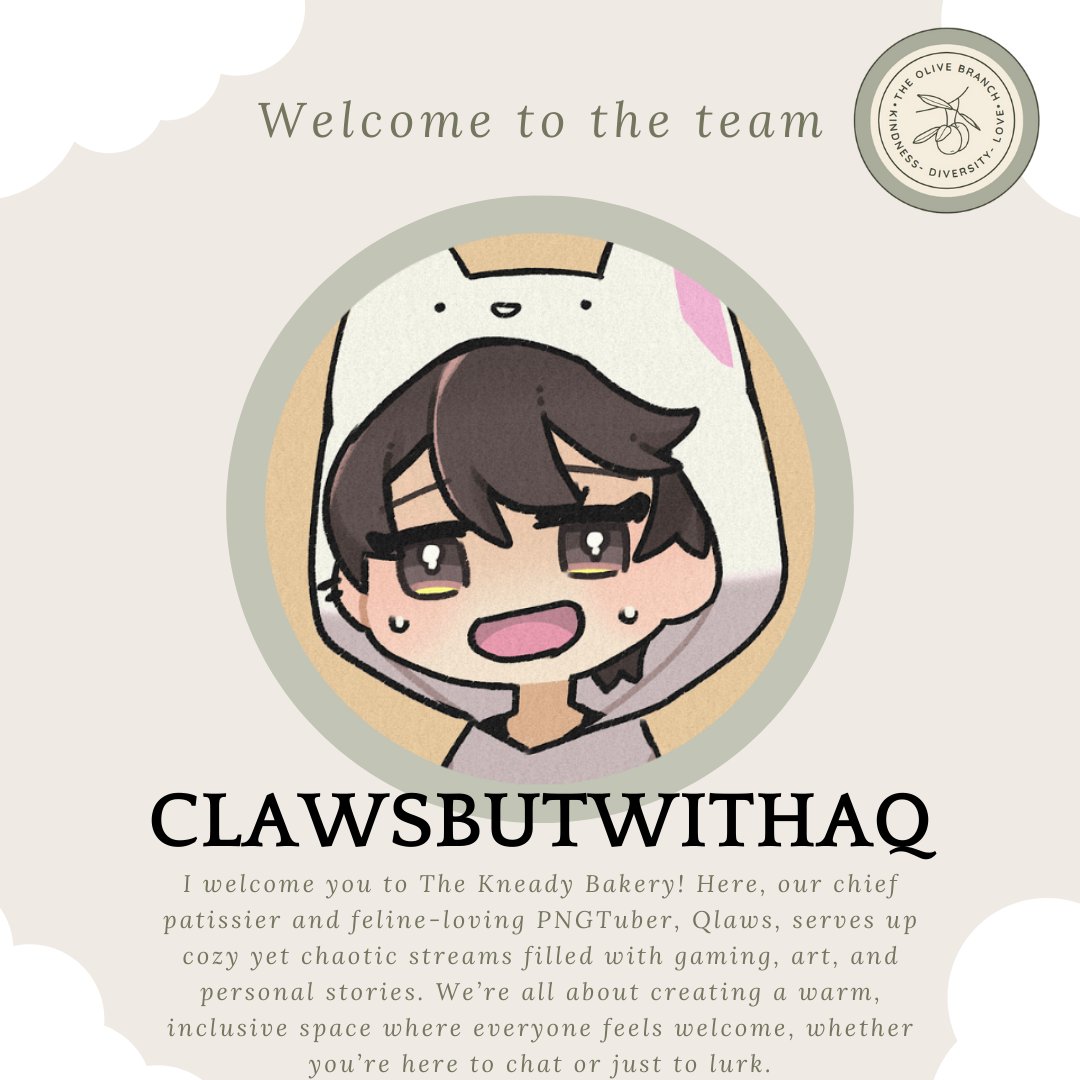 The Olive Branch (@olive_branch_st) on Twitter photo Welcome in to our resident baker! You can find
<a href="/clawsbutwithaq/">Qlaws | Cat Boi VTuber 🐱🥖</a>
cooking up some fun and playing cosy games such as Palia and FFXIV while enjoying a side of special events such as Pride Month and Mental Health Awareness Month! Welcome in to our resident baker! You can find
<a href="/clawsbutwithaq/">Qlaws | Cat Boi VTuber 🐱🥖</a>
cooking up some fun and playing cosy games such as Palia and FFXIV while enjoying a side of special events such as Pride Month and Mental Health Awareness Month!