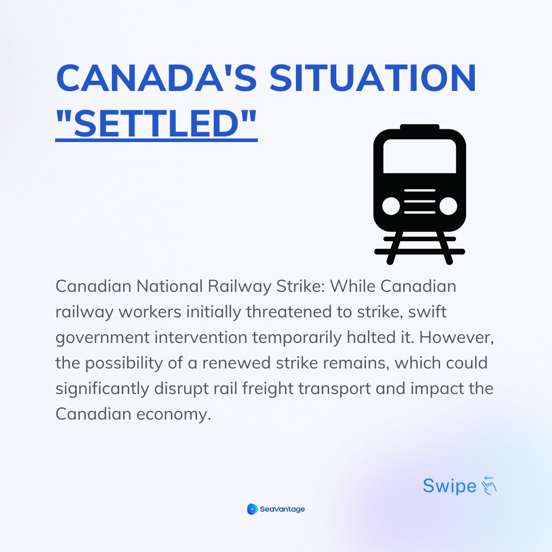 SeaVantage's tweet photo. Discover how port and rail strikes in North America are affecting global logistics and how SeaVantage can help you. https://t.co/a2KhRhSWnW