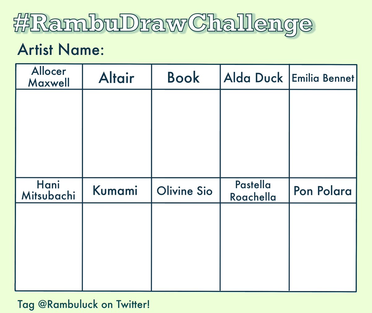 🎨✏️Calling all fanartists!‼️‼️

🍀Try your hand at drawing the Rambuluck members with the #RambuDrawChallenge !🍀

Tag us @ Rambuluck so we can see your wonderful work! 
*For reference sheets, visit the Rambuluck discord or each member's twitter!