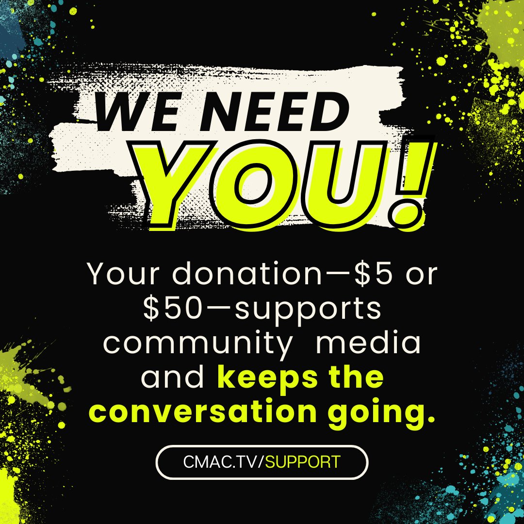 CMACTV's tweet image. Did you know over 1,400 new programs have been submitted to CMAC since January 2024?! 🎥🎙️ That’s 1,400+ stories told—all thanks to community media. But we can&apos;t do it alone. Together, let’s keep the conversation going. Donate now at cmac.tv/support
#SupportCommunityMedia