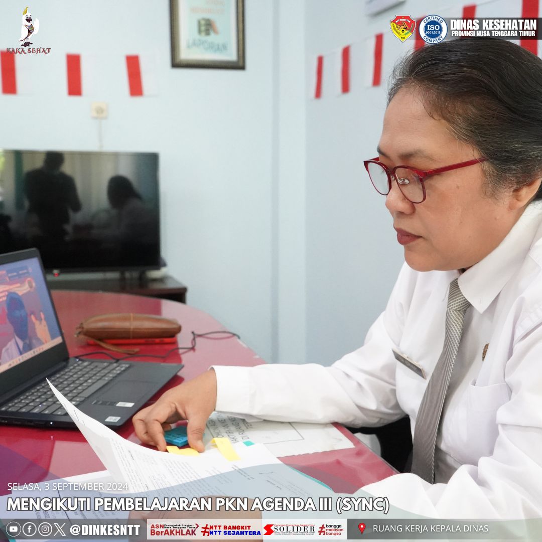 dinkesntt's tweet photo. Selasa, 3 September 2024
Mengikuti Pembelajaran PKN Agenda III (Sync). https://t.co/OvMVXFWOt5