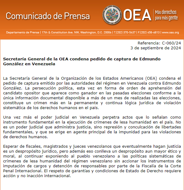 patriciajaniot's tweet photo. La @OEA_oficial, #Brasil y #Colombia se suman a la preocupación por la orden de captura contra @EdmundoGU. Lamento decirles que eso es insuficiente. En este momento debe haber una acción para mantener a salvo al presidente electo y a su familia. Lo mismo para @MariaCorinaYA, porque sabemos que ella sigue. 
El régimen no puede vencer. 
Sé que la mesura es importante, que la razón debe prevalecer en esta situación crítica, pero hay que agilizar las acciones. 
La paciencia del pueblo no es eterna.