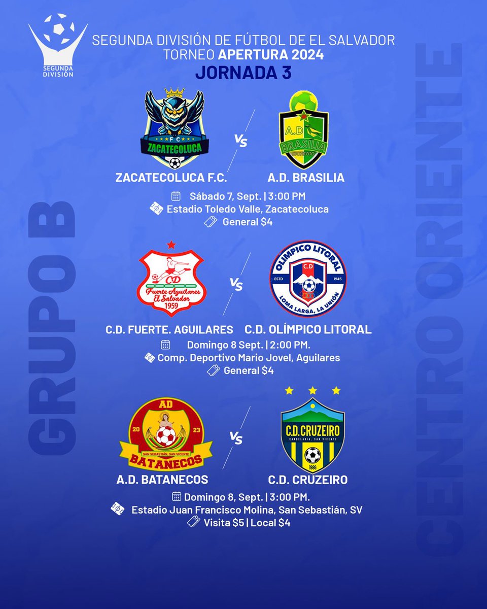 Programación Jornada 3 | Torneo #Apertura2024