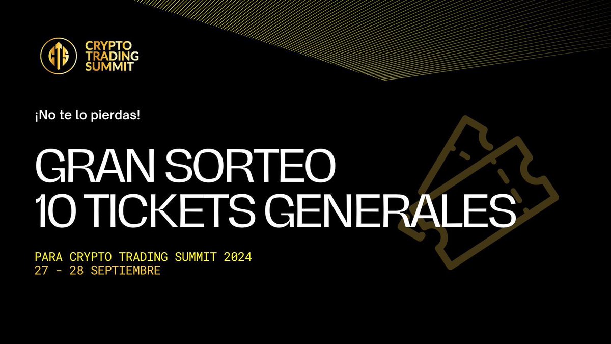 Jaime Merino (@tradinglatino) on Twitter photo ¡Gana 1 de los 10 tickets generales para el Crypto Trading Summit 2024!
¿Quieres asistir al evento de trading más esperado del año? ¡Es tu oportunidad!
Para participar:
1️⃣ Da like a este post
2️⃣ Retuitéalo
3️⃣ Follow a <a href="/ctsummitES/">Crypto Trading Summit</a>
📅 ¡No te lo puedes perder! ¡El sorteo cierra ¡Gana 1 de los 10 tickets generales para el Crypto Trading Summit 2024!
¿Quieres asistir al evento de trading más esperado del año? ¡Es tu oportunidad!
Para participar:
1️⃣ Da like a este post
2️⃣ Retuitéalo
3️⃣ Follow a <a href="/ctsummitES/">Crypto Trading Summit</a>
📅 ¡No te lo puedes perder! ¡El sorteo cierra