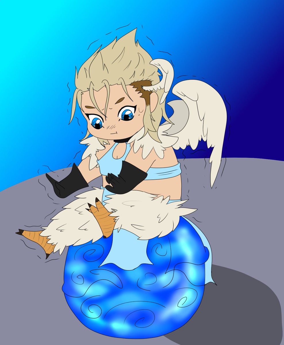 Just a bby siren Dem/Myde doing his best to balance on his little water ball.