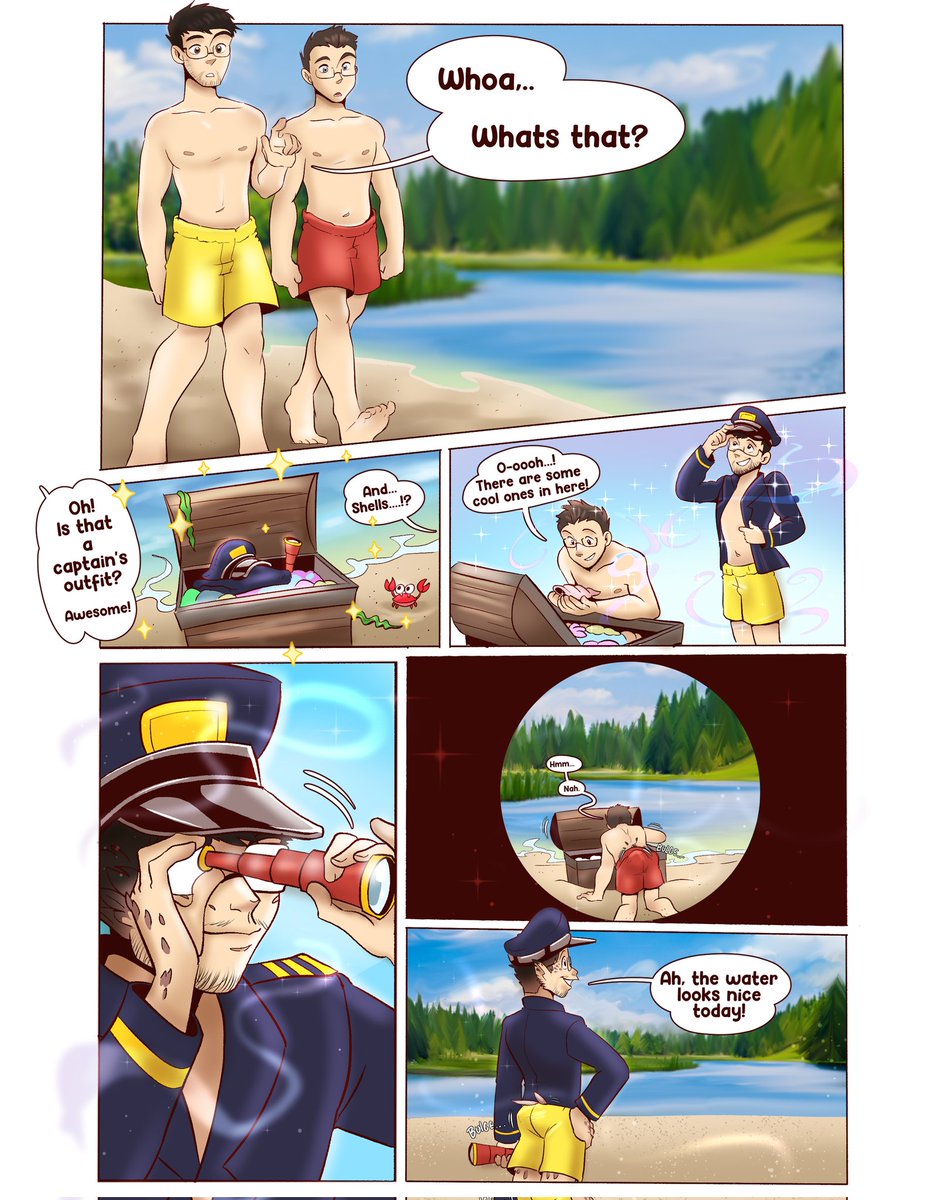 Woofumzz's tweet image. When you're going for a stroll on the beach on #TFTuesday, you probably should just ignore anything unusual you come across... I should've warned @TheRedRuff, but I got a little distracted myself!

Amazingly adorable new comic by @AelithEarfalas!
#transfur