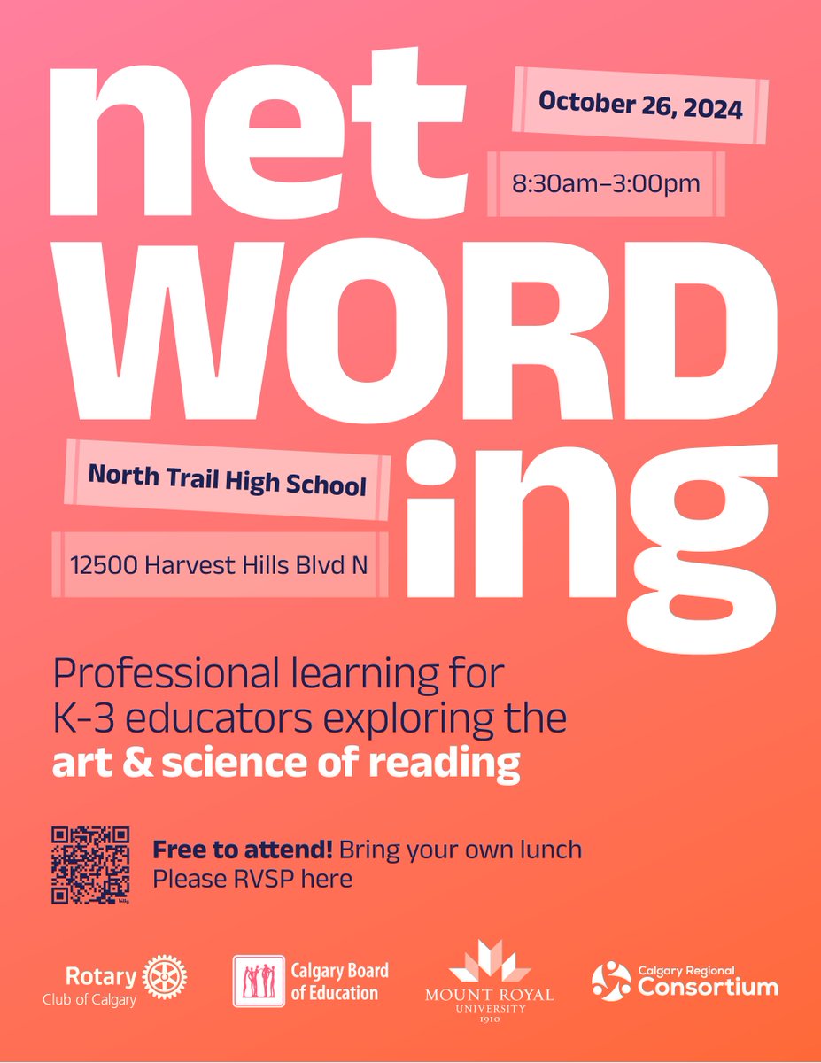 Please join us for this amazing FREE professional learning for K-3 teachers in Calgary and area!