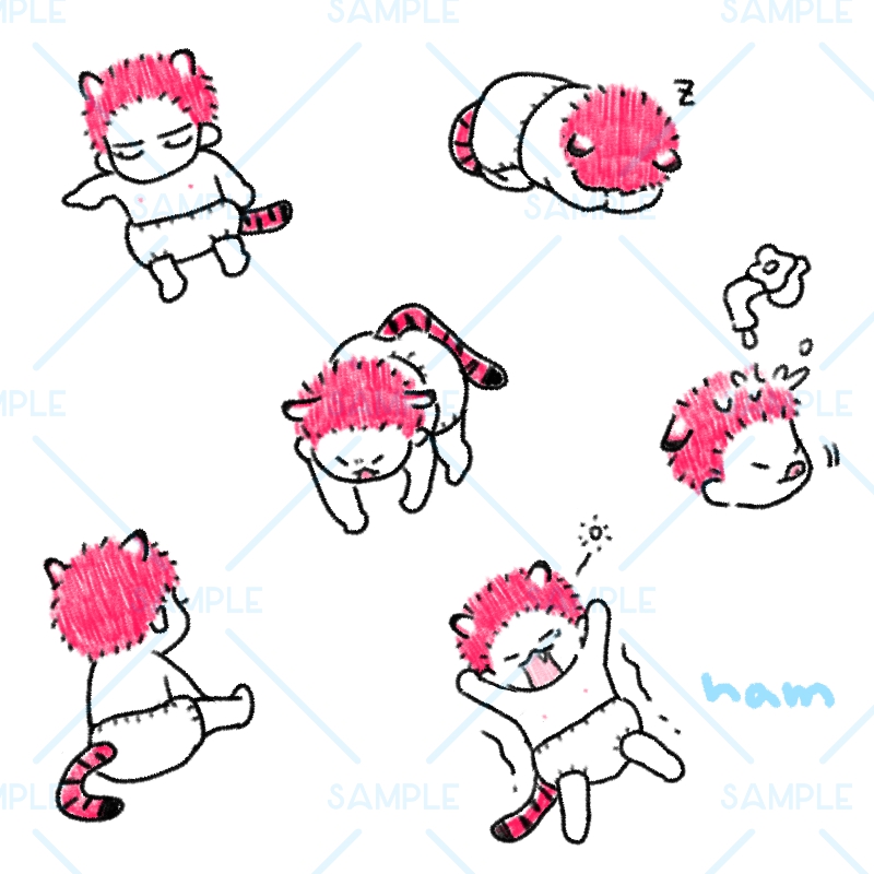 色んなベビとら道（そのうちシールになるかもしれない）