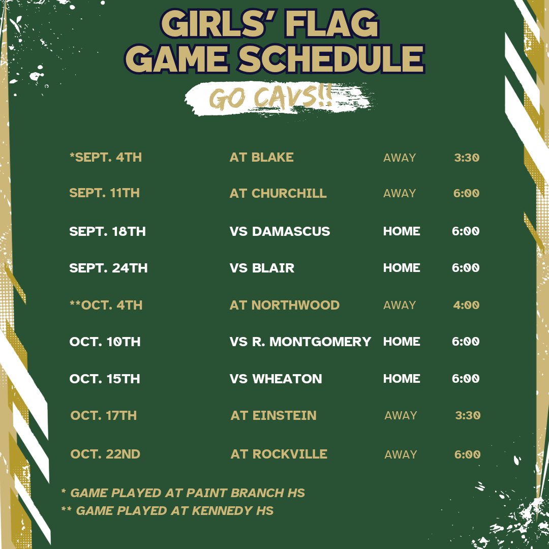 And it BEGINS!! Tomorrow starts the beginning of a new journey for our girls!! Please come out and support us at one of our games this season!! #GoCavs #LetsGetIt #TheSznIsHere #GirlsFlag