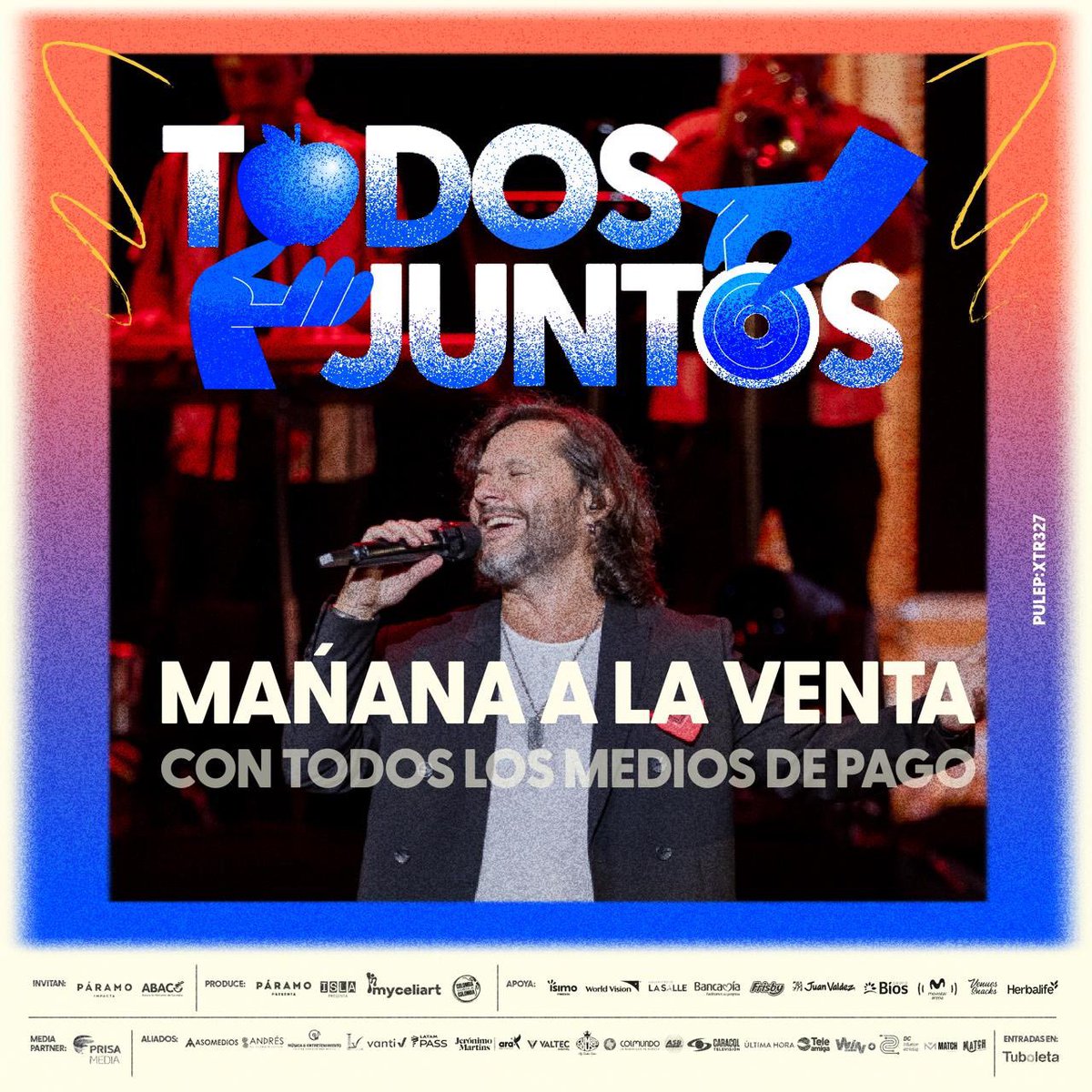 🎉Mañana empieza la venta de Boletería de :🎶 TODOS JUNTOS, CONCIERTO POR UN FUTURO SIN HAMBRE 📅 20 de octubre, Bogotá, Movistar Arena*
Line up *Diego Torres, Santiago Cruz, Adriana Lucia, Pedro Capó, Junior Zamora*

Boletas en tuboleta.com/eventos/detall… <a href="/Abacocol/">AbacoCol</a> @mariariano74826