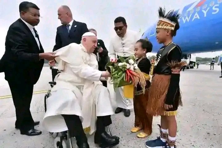 Dear <a href="/Pontifex/">Pope Leo XIV</a> this photo encapsulates the situation of West Papuans under Indonesian rule.

This boy is not West Papuan, but has been dressed in a pastiche of traditional regalia. Indonesia has taken the lands, resources, and culture of West Papuans while ignoring its people.