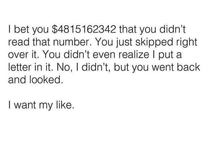 Not just a like but a repost. 🤭