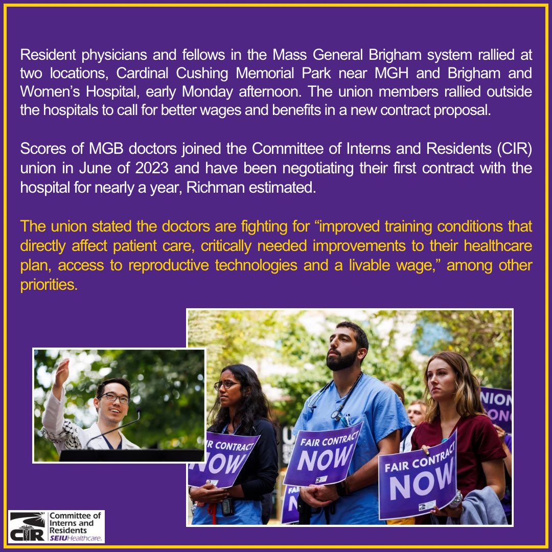 cirseiu's tweet photo. On Labor Day, residents and fellows at Mass General Brigham showed management that they will continue to fight for a contract that improves both lives of these essential workers and the quality of care for patients ✊

Thank you to @bostonherald for amplifying our struggle! https://t.co/N8vqqhggpd