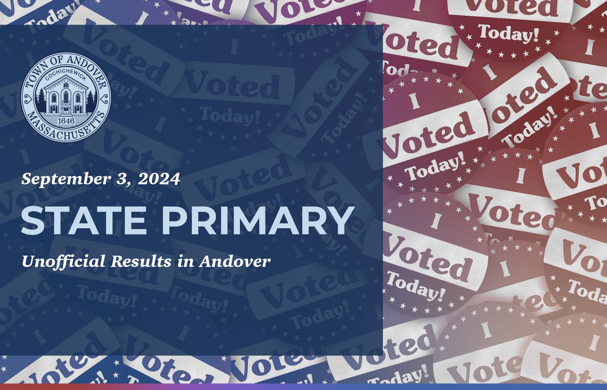 Unofficial results from Andover in the September 3 State Primary: andoverma.gov/ArchiveCenter/…