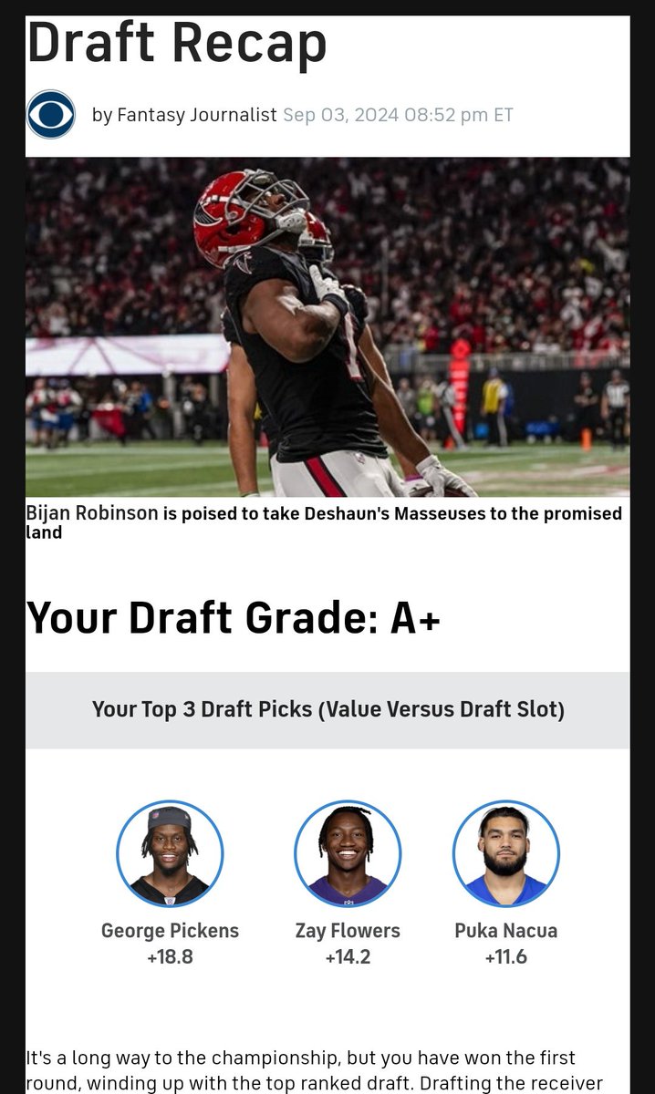 MrElectricute's tweet image. Just finished my $2,500 High Stakes #FantasyFootball draft and unfortunately I got an A+ draft grade 😰

💰 $2500 buy-in
🚹 24 teams (2 diff divisions)
🏈Tight End Premium (1.5ppr for TE)
💪 2RB, 2WR, 1TE, 2Flex
🏈 6pt passing

Here's how it went drafting from #6 spot

Thread👇