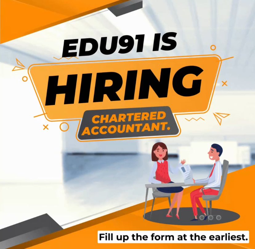 neerajarora91's tweet photo. EDU91 is hiring full time CAs.
This is NOT a part-time job.
Work Profile is related to Academic Content Creation.
Read the form carefully & then fill- https://t.co/Qnq9h0HQo1
If you are shortlisted, our team will contact you via phone or email.
#hiring #ca #edu91 https://t.co/8XOwCkLKRd
