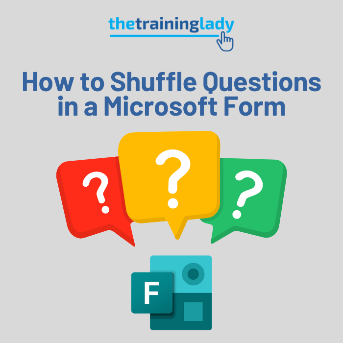 Learn to shuffle questions in an MS Form. Enhance effectiveness of assessment &amp; quizzes. 
thetraininglady.com/shuffle-questi…
#Quiz #Questions #Survey #Forms #Evaluation #DataCollection #MicrosoftForms #Microsoft365 #Microsoft #schools #education #studentsuccess #MicrosoftEdu #educational
