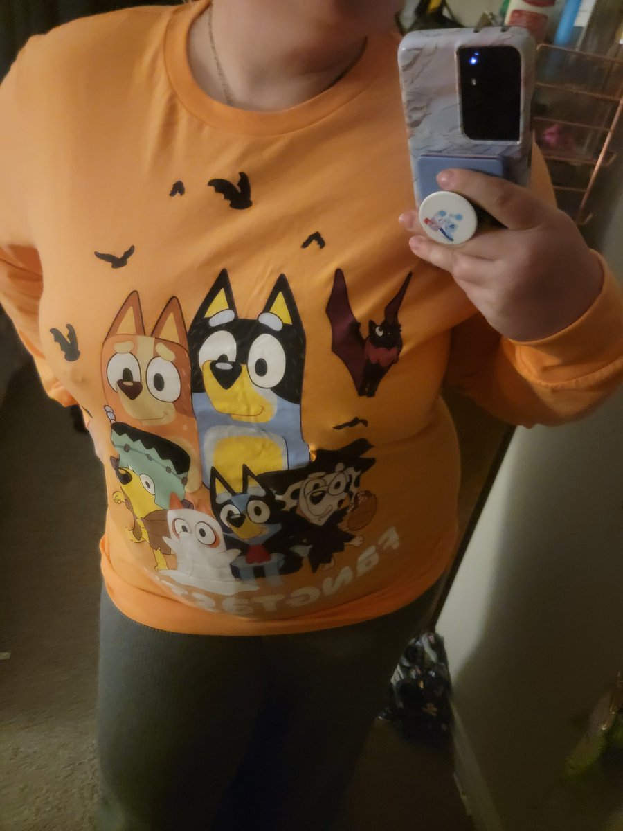 LassofScales's tweet photo. Realized I didn't yet have a Bluey shirt when I saw this adorable long sleeve tee in the men's section at target 👁️👁️. Snatched it up so fast! https://t.co/8dzUpHUcny