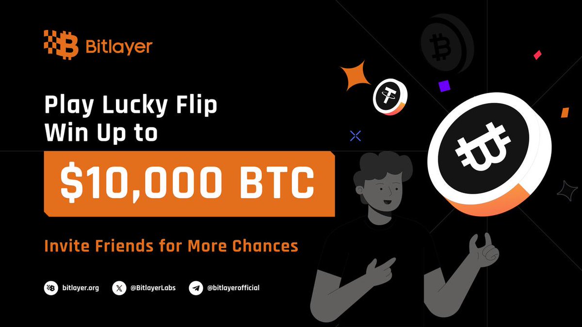 🚀 Bitlayer Lucky Flip is LIVE! Win your share of $100,000+ in prizes! 🎉

Complete tasks to win free Lucky Flips:
✅ RT + TAG 3 friends
📝 Drop your Bitlayer address in the comments.
10 winners will be picked on the 6th!

💰 Use Bitlayer points to join, invite friends for more