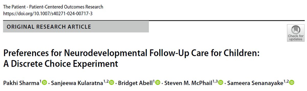 Sameera Senanayake (@sameerasenanay3) on Twitter photo What do families want in neurodevelopmental follow-up care? Our study shows a preference for face-to-face interactions and quicker access to services.
Proud to supervise this PhD project by <a href="/pakhi_sharma13/">pakhi sharma</a> with <a href="/sanjee48/">Sanjeewa Kularatna</a>.
doi.org/10.1007/s40271…
<a href="/AusHSI/">AusHSI</a> <a href="/gidget_abell/">Bridget Abell</a> What do families want in neurodevelopmental follow-up care? Our study shows a preference for face-to-face interactions and quicker access to services.
Proud to supervise this PhD project by <a href="/pakhi_sharma13/">pakhi sharma</a> with <a href="/sanjee48/">Sanjeewa Kularatna</a>.
doi.org/10.1007/s40271…
<a href="/AusHSI/">AusHSI</a> <a href="/gidget_abell/">Bridget Abell</a>