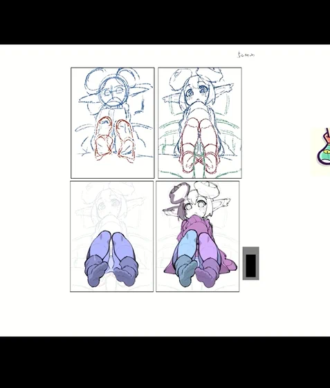 2024-09-03【Skeb175_リデル/メイキング】|フクロウ@Skeb pixivリクエスト 受付中|pixivFANBOX https://t.co/c5GMqNmUa9 

最近こんな感じに前段階のラフを横において見比べながら整えていくのがトレンドなんすわ 
