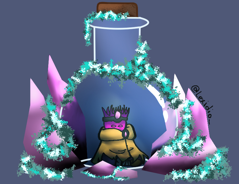 Lexidio_'s tweet photo. Raon in a Flask!
-----
#originalcharacterart #shadowling #lexidio_ #characterart #digitalart https://t.co/Pa6sAmrtM4