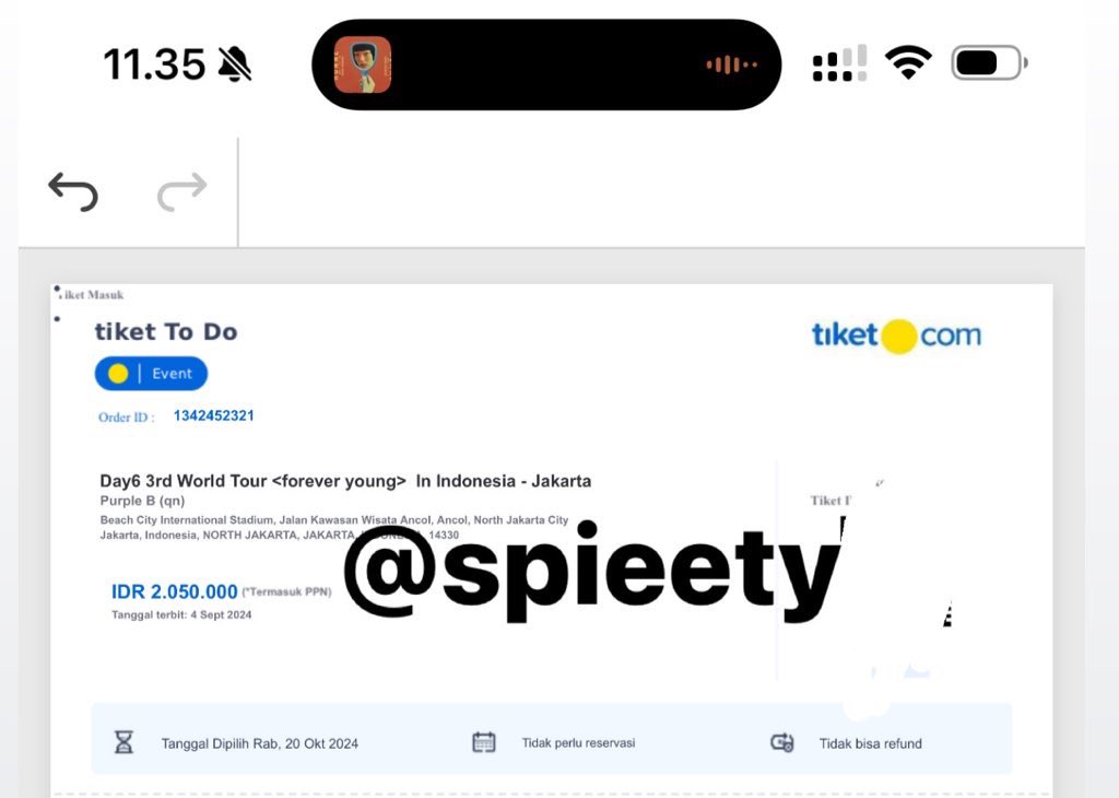 spieety's tweet photo. wts / dijual / sell

tiket DAY6 3RD WORLD TOUR in INDONESIA - JAKARTA - ADD SHOW ( day 2 )

section 
orange - 3 tiket
purple b - 2 tiket

harga diatas harga normal ya tp ga ovp, bisa lgsg dm ajaa sudah jd evoucher tp bisa dibantu sampe fisik

.t wtb wts wtt https://t.co/WnAJS4H6Ih