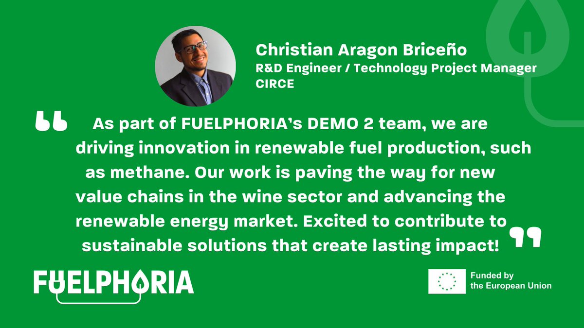 FUELPHORIA (@fuelphoria) on Twitter photo 🌿 Meet #FUELPHORIA's partner <a href="/fCIRCE/">CIRCE - Centro Tecnológico</a>, driving innovation in renewable fuels like methane for the wine sector.
Learn more 👉 fcirce.es/en/what-is-cir… 🌿 Meet #FUELPHORIA's partner <a href="/fCIRCE/">CIRCE - Centro Tecnológico</a>, driving innovation in renewable fuels like methane for the wine sector.
Learn more 👉 fcirce.es/en/what-is-cir…