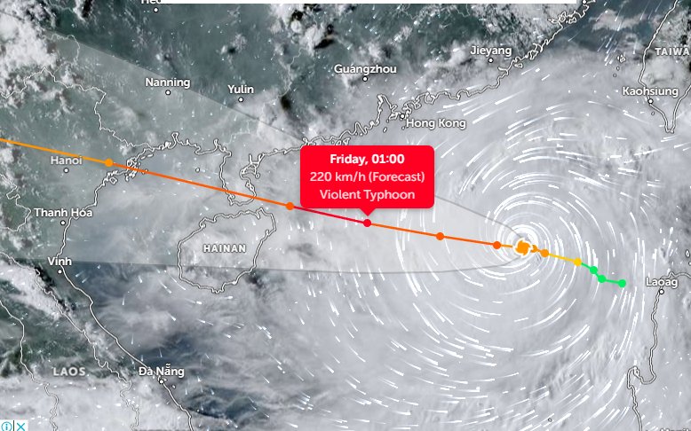 Topan Yagi terus bergerak ke barat menuju dataran Tiongkok, diprediksi akan mencapai kekuatan maksimum pada hari Jumat dengan kecepatan 220 km/h (JTWC).
Sebelumnya topan ini dilaporkan telah menewaskan 13 orang di Kota Laoag, Filipina.